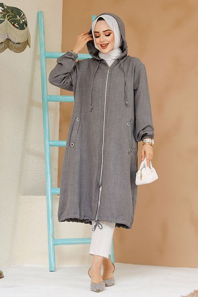Neva Style Capac Hijab afumat cu fermoar 70792FU