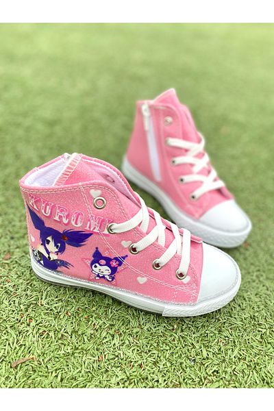 NS Little Kuromili Girls' Sneakers - Orthopedic, Pink, Flat Bottom