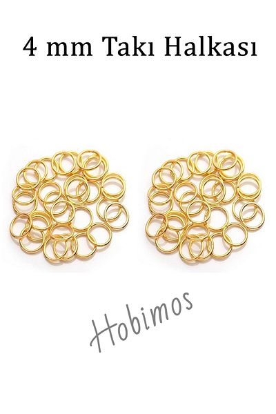 Hobimos 500 τμχ Δαχτυλίδι κοσμήματος 4 mm Χρυσό Χρώμα- Δαχτυλίδι στερέωσης - Στρογγυλό συρμάτινο δαχτυλίδι