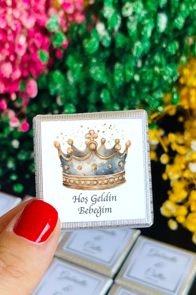 DicleXStore Madlen Etiket Kare Çikolata Etiketi 3,5x3,5CM 70 Adet 12