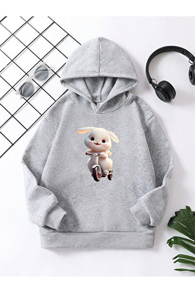 YUNAYT Детски суичър с щампи с качулка