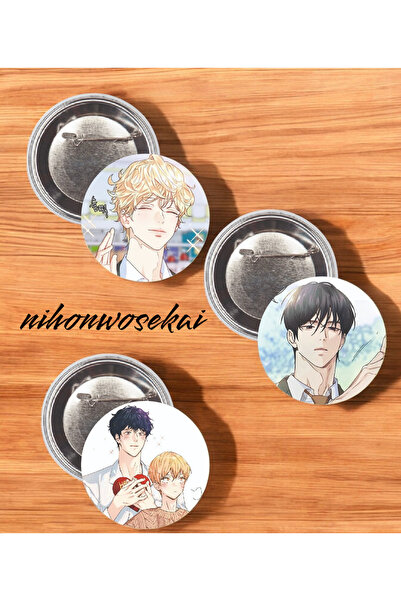 nihonwosekai love is an illusion Yaoi BL Anime Buton Rozet 37mm 3 ADET