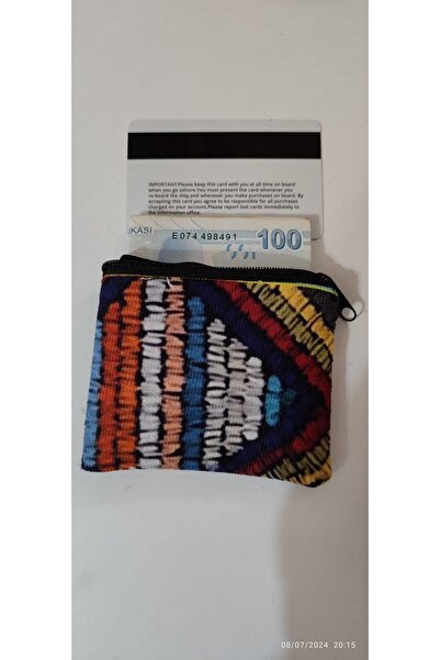 ustaagac Bez Mini Cüzdan//  Bozuk Para, Kartlık // Gök Kuşağı