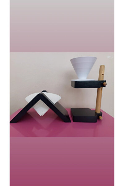 pagus Ahşap V60 Dripper Filtre Kahve Standı + Filtre Kahve Kağıdı Tutucu Stan...
