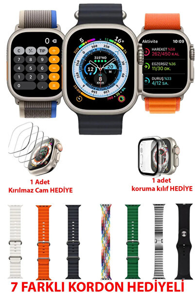 SUMBAT Smart Watch Ultra 7in1 Hd Ekranlı Akıllı Saat 7 Kordonlu Takvim Spor M...