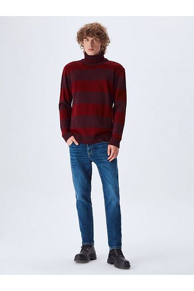 Ltb Striped Turtleneck Mix Sweater