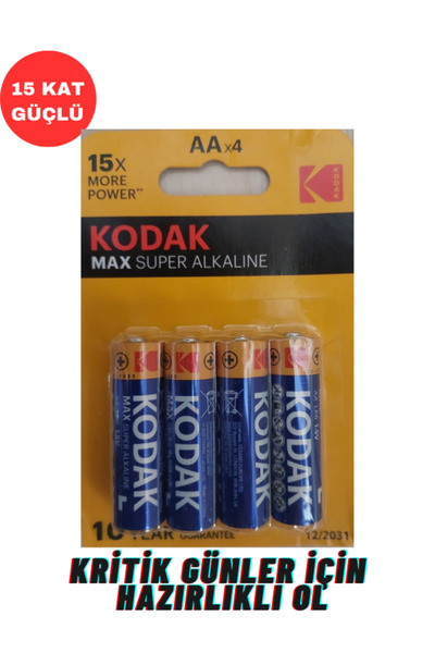 Kodak 4 Adet Çok Güçlü Kalem Pil
