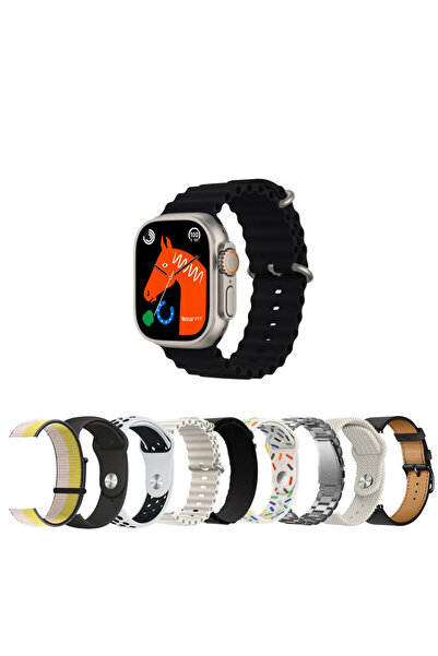 SUMBAT Smart Watch Ultra 10 49mm Akıllı Saat 10 Kordonlu Takvim Spor WP Menül...