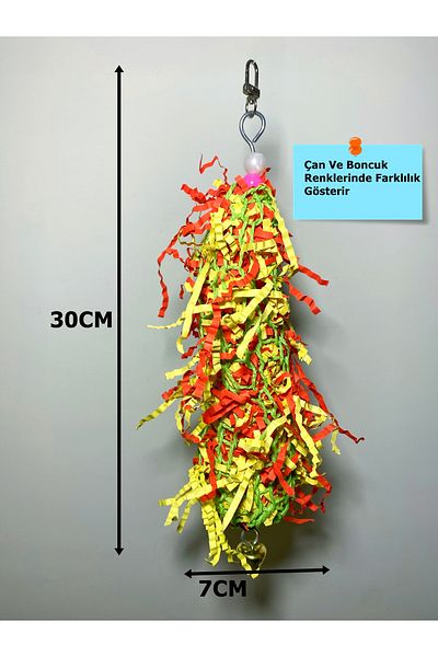 Ciko Kafes Colorful Yellow Red Paper Shred Bird Toy