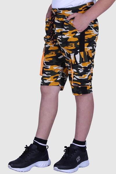 Markahit Pantaloni scurți Capri pentru băiat, camuflaj, cu buzunare cargo