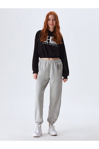 Ltb Printed Hooded Black Sweatshirt