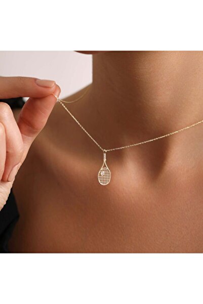 Sembol Gold Altın Raket Kolye