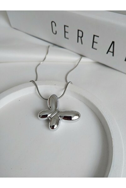 Alexis Carrel قلادة فراشة فولاذية للنساء، قلادة فراشة بالون