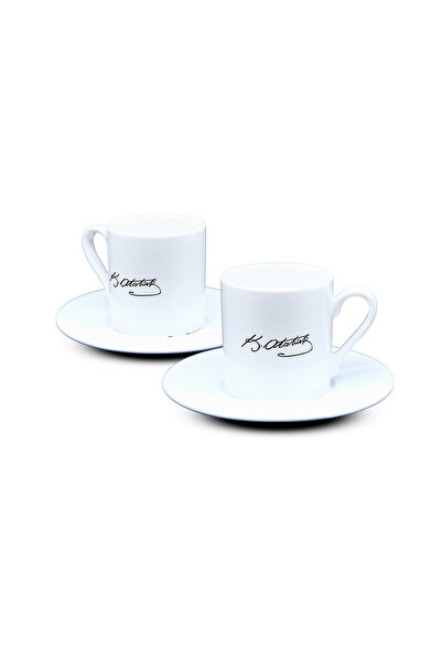 Magıl طقم فناجين قهوة تركية مطبوعة بتوقيع أتاتورك مكون من قطعتين