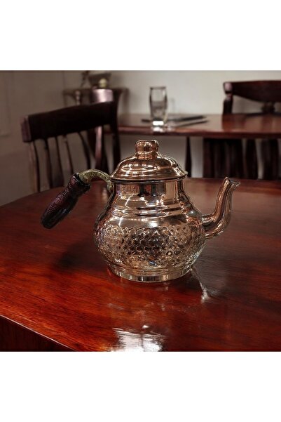Bakır Center إبريق شاي ومصفاة نحاسية مفردة منقوشة