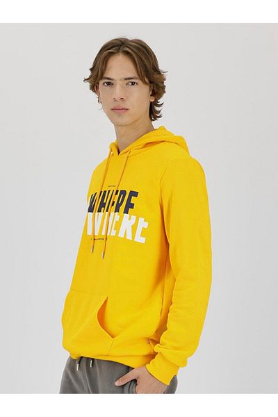 Ltb Slogan Printed Yellow Sweatshirt