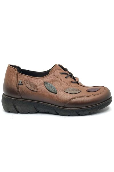 Kocamanlar Ayakkabı Venus Yello - Orthopedic Genuine Leather Women's Shoes Taba