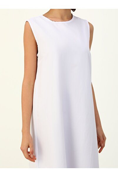 Benin White Poplin Sleeveless Lingerie Dress
