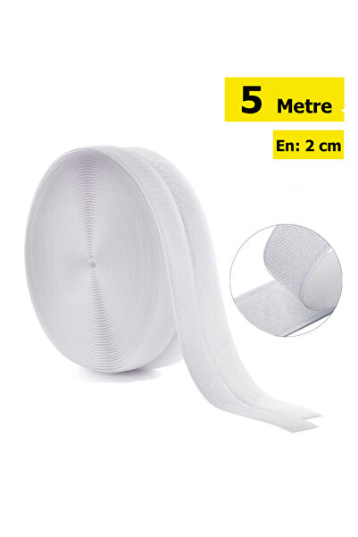 Dünya Magnet 5 Metre - Şerit Cırt Bant, En: 2 Cm, Beyaz, Natural, Dişi-erkek ...