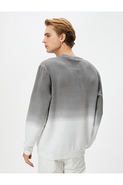 Koton Σλόγκαν Κεντημένο Φούτερ Abstract Printed Crew Neck