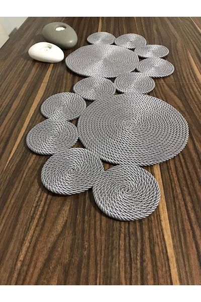 Naspar Alergăr american de culoare gri argintiu / masă / consolă / husă pentru masă de cafea (100*45 CM)