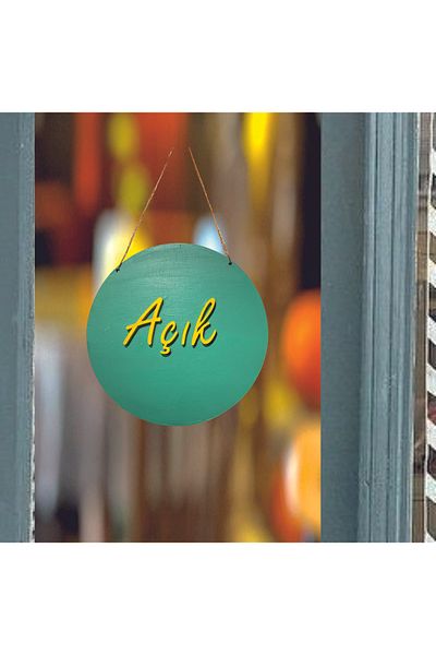 yalıgraf Open Closed Sign - Wood Store Directional Sign