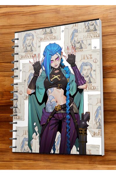 nihonwosekai Arcane Jinx Lol Anime A5 Size Spiral Notebook 50 Sheets