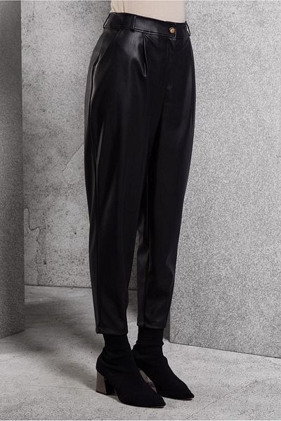 Alvina Cartoon Cut Suni Leather Pants 70815