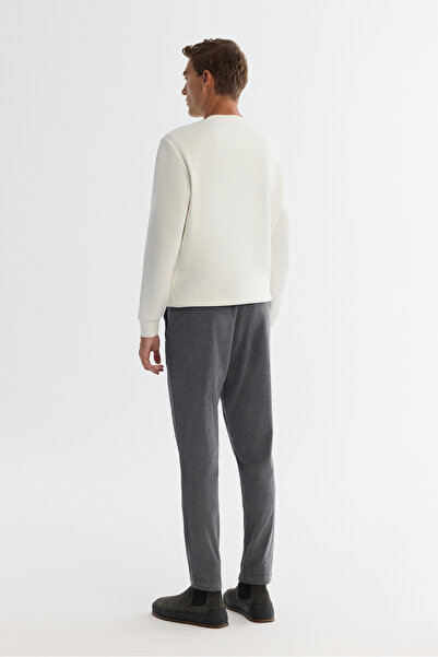 Avva Erkek Ekru Bisiklet Yaka Pamuklu Nakışlı Regular Fit Sweatshirt A42Y1247