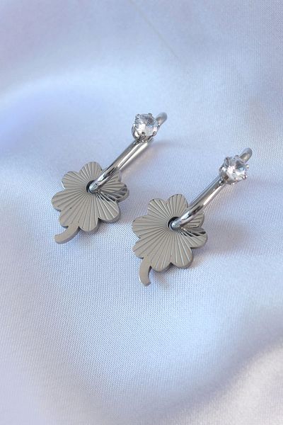 Clariss 316L Steel Silver Color Zircon Stone Women's Immigrant Earring