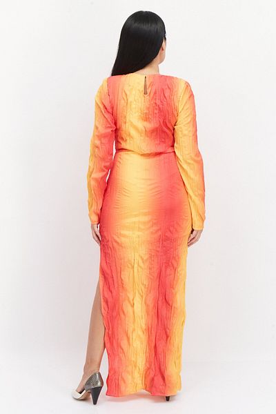 NA-KD Women Shoulder Padded Ombre Maxi Dress, Orange Combo