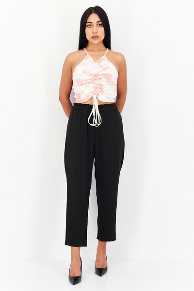 Missguided Women V-Neck Sleeveless Tie Dye Cropped Tank Top, Pink Combo