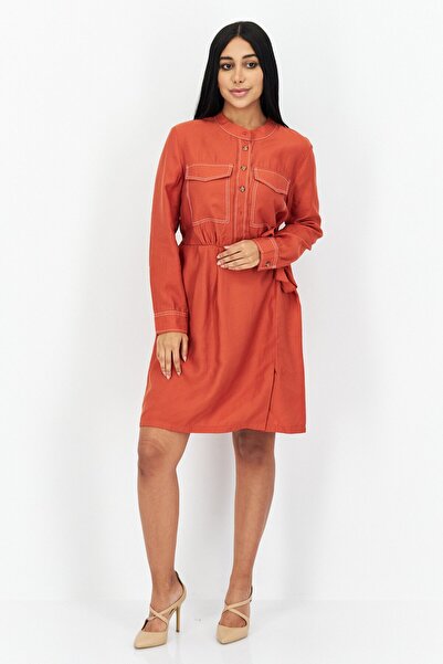 Tchibo Women Plain Wrap Mini Dress, Orange