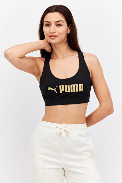 Puma حمالة صدر رياضية غير مبطنة مناسبة للتدريب للنساء، باللون الأسود