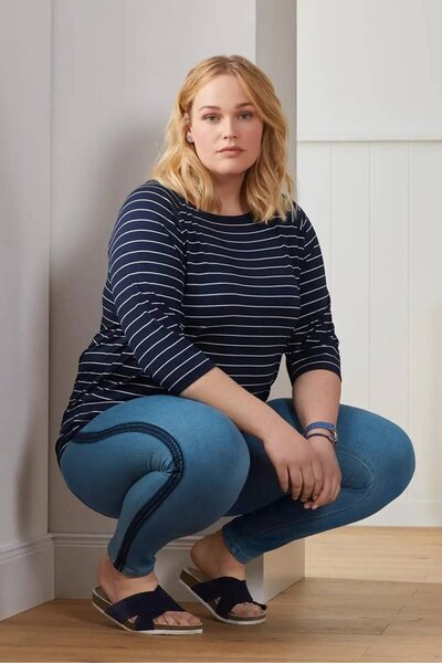 Tchibo Women Slim Fit Two Back Pockets Jeggings, Blue