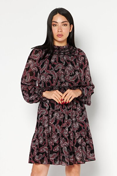 Michael Kors Women Printed Mini Dress, Black Combo