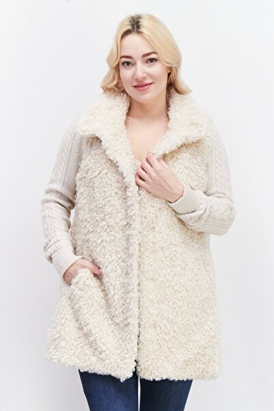 NVLT Women Sleeveless Solid Softshell Vest Jacket, Beige