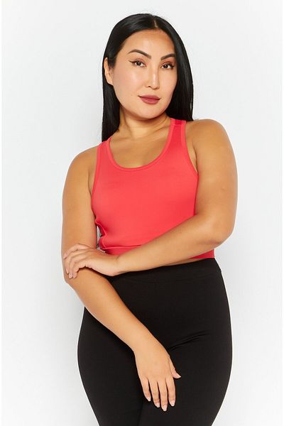 Michael Kors Women Round Neck Sleeveless Training Sport Bra, Coral