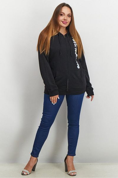 Love Moschino Women Hooded Neck Graphic Sweatshirt, Black