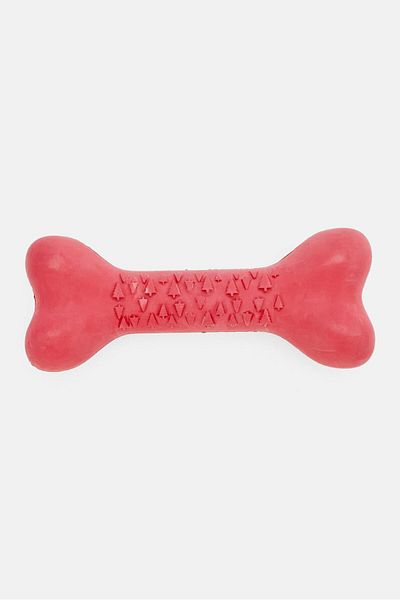 Tchibo Natural Rubber Bone Dog Toy, Red