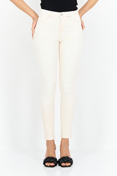 Guess Women Skinny Fit High Waist Stripe Jeans, Pink
