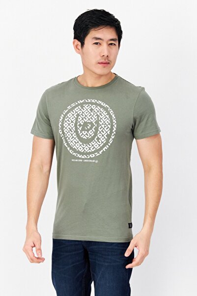 Duck and Cover Men Crew Neck Short Sleeves Printed T-Shirt, Sage