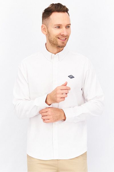 Esprit Men Regular Fit Long Sleeve Brand Casual Shirt, White
