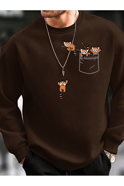 Lider Leather سويت شيرت مطبوع برقبة دائرية - تصميم أنيق ومريح