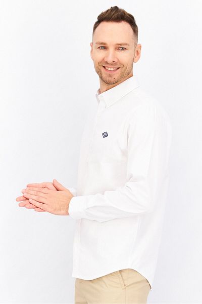 Esprit Men Regular Fit Long Sleeve Brand Casual Shirt, White