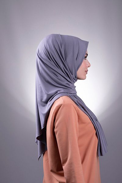 HÜRREM BONE Dark Gray Plain Classic Shawl Viscose Fabric Lycra Combed Cotton 202101_23