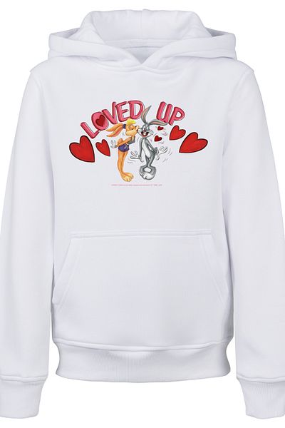 F4NT4STIC Kinder Looney Tunes Bugs Bunny And Lola Valentine's Day Loved Up with Basic Kids Hoody