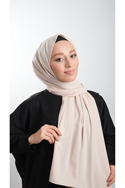 HÜRREM BONE Μπεζ Απλό Κλασικό Σάλι Μενταγιάν Μεταξωτό Απλό 202103_12