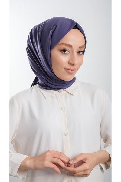 HÜRREM BONE Dark Violet Plain Classic Shawl Medina Silk Plain 202103_50
