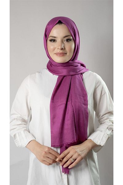 HÜRREM BONE Wine Fine Striped Shawl Viscose Fabric Bursa Dolama 202111_08